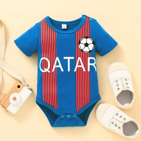 Summer Baby One-Piece Short-Sleeved Alphabet Football Romper Suit