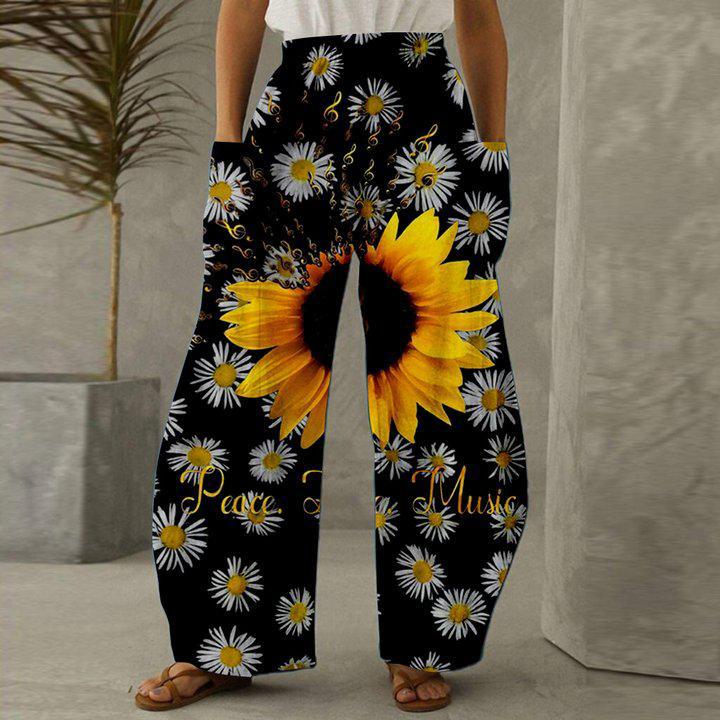 Flower Design Palazzo Pant Trouser