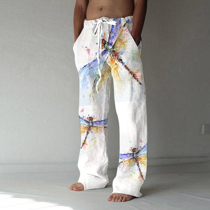 Men's Lace-Up Printed Pant Trouser