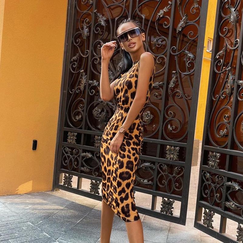 Leopard print sale vest dress