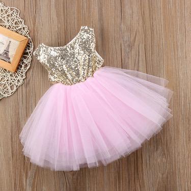 Children's round neck sleeveless dress girls black solid color puffy skirt princess dress