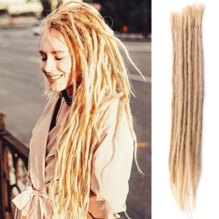 Bloomzon 613 Blonde Dreads Human Hair Dreadlock Extensions Styles 20 inch