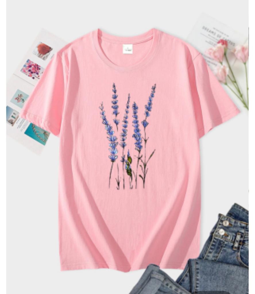 Printed Designed Short-sleeved Round Neck T-Shirt