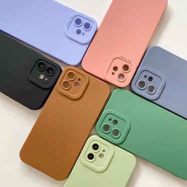 Simple solid color lens all-inclusive iphone mobile phone case