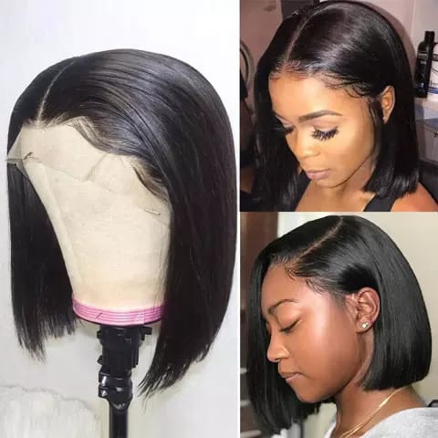 Pure Silky Straight wave 8'' Human hair, Bob wig