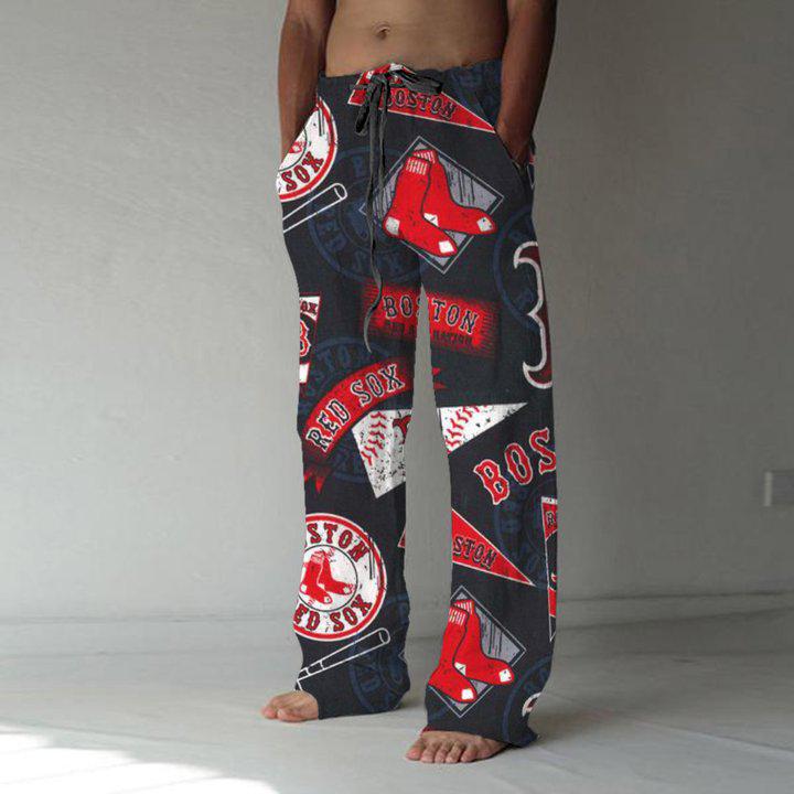 Design Lace-Up Print Men's Summer Pant