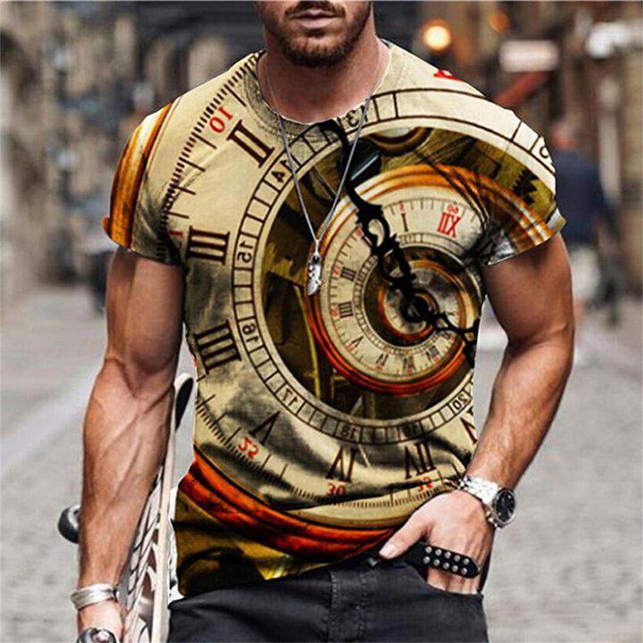 3D Graphic Printed Short Sleeve Shirts Abstract Print