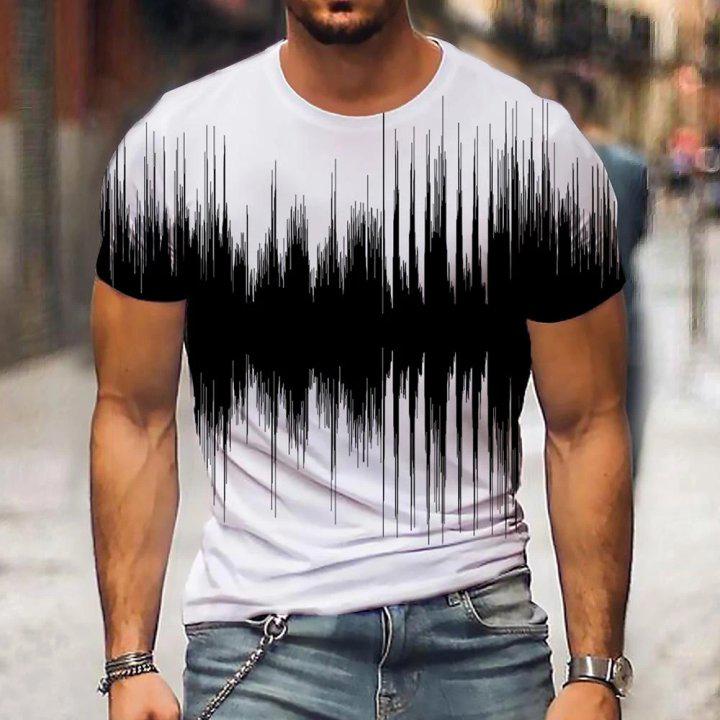 3D Graphic Printed Short Sleeve Shirts Abstract Print
