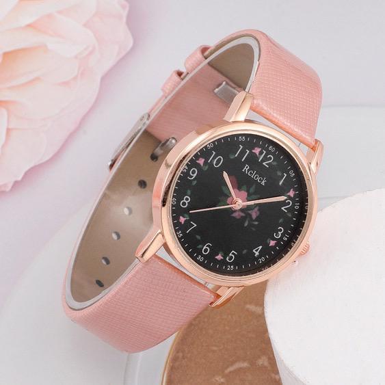 Pu Belt Casual Women's Rose Fashion Quartz Watch