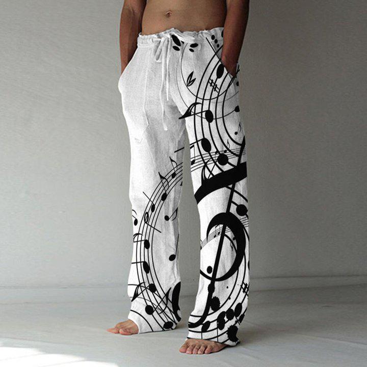 Straight Print Men's Casual Pants