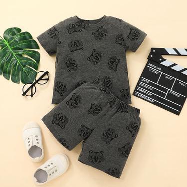 Korean Style Cartoon Boys' Pullover Two-Piece Set