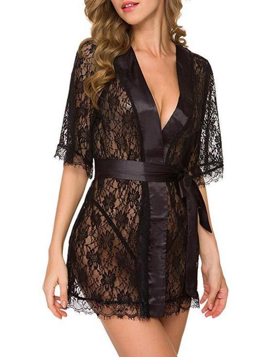 Erotic Lingerie Sexy Women's Lace Hollow Nightgown Sexy Suit