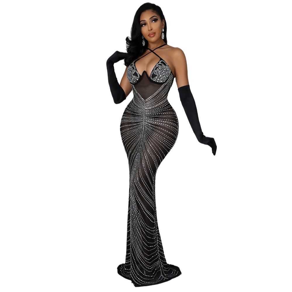 open lace back dress Two Pieces Prom Dress with Slit