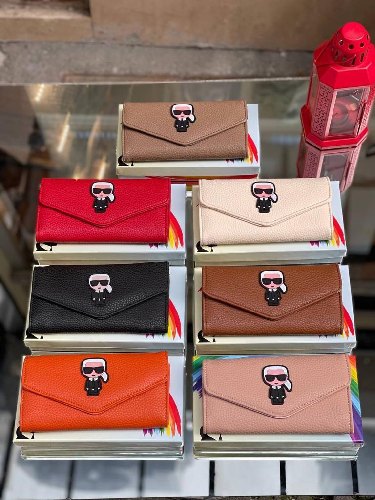 Karl Lagerfeld Wallets-Embossed Leather Card Holder