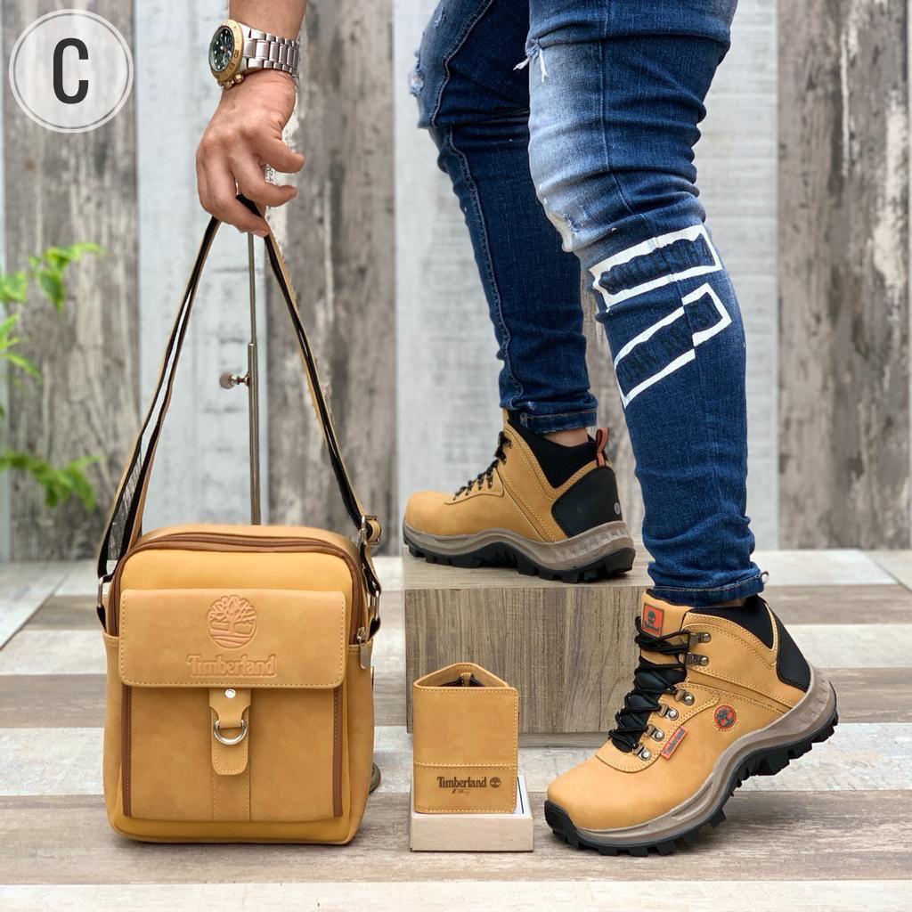 TrendyTimberland Men Shoe And Bag-3 pieces set
