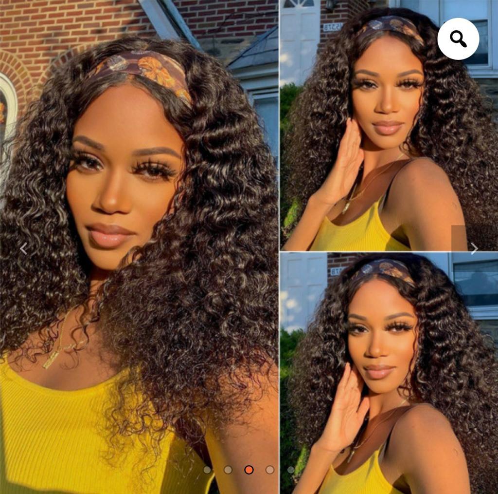 African/American Headband Wigs Loose deep Wave Wig 150% Density