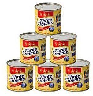 Three crowns filled evaporated milk 160g-6 tins
