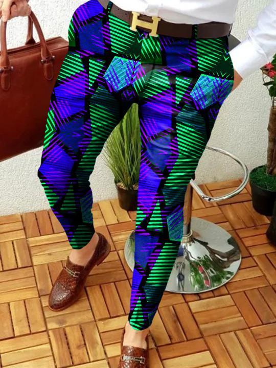 Quality Retro Casual Printed Men's Suit Pant