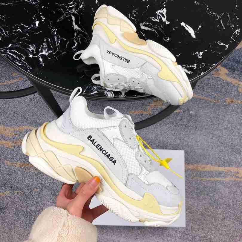 2022 Latest Balenciaga Men's Triple S Mesh And Faux Leather Sneakers