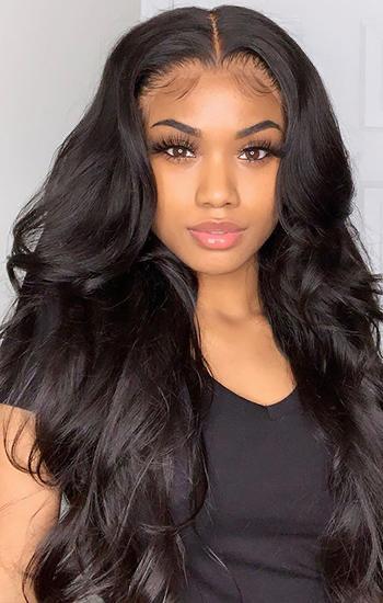 Body Wave 13×6 Lace Wig – 150% Density Natural Black Human Hair