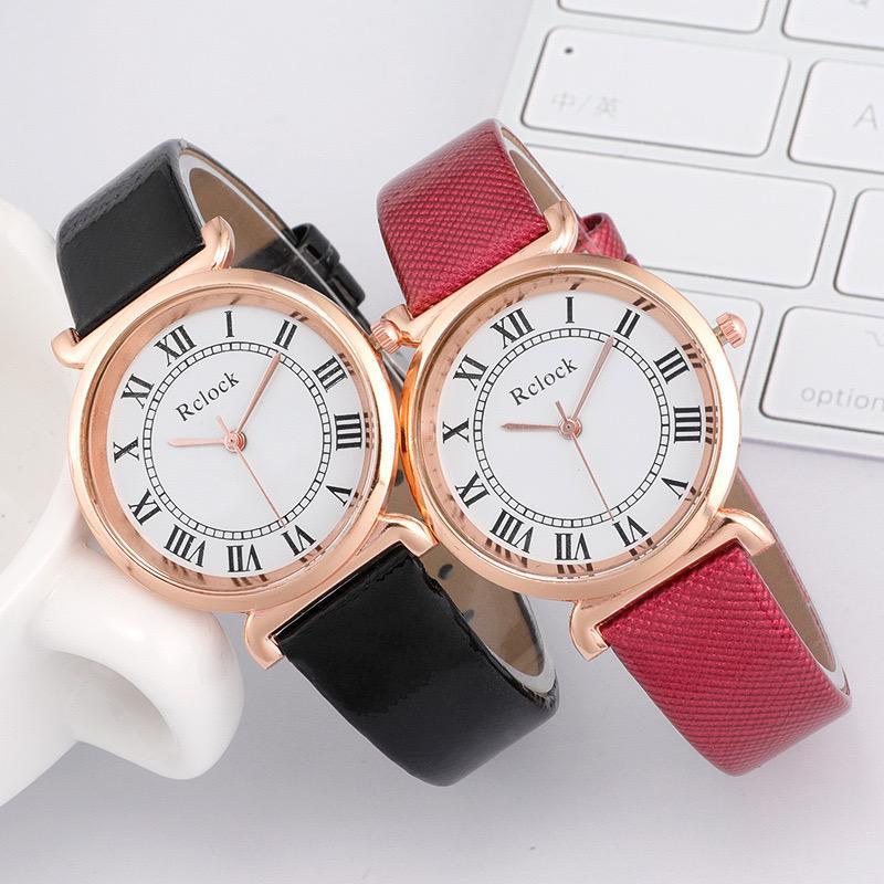 Fashion Roman Scale Pu Casual Women's Watch