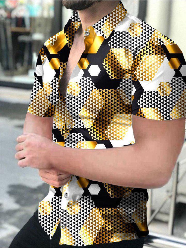 Trendy Men's Short Sleeve Shirt