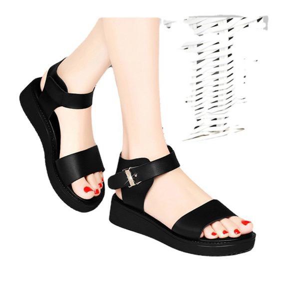 2022 Korean Version Of Solid Color Open Toe Flat Women's Sandals