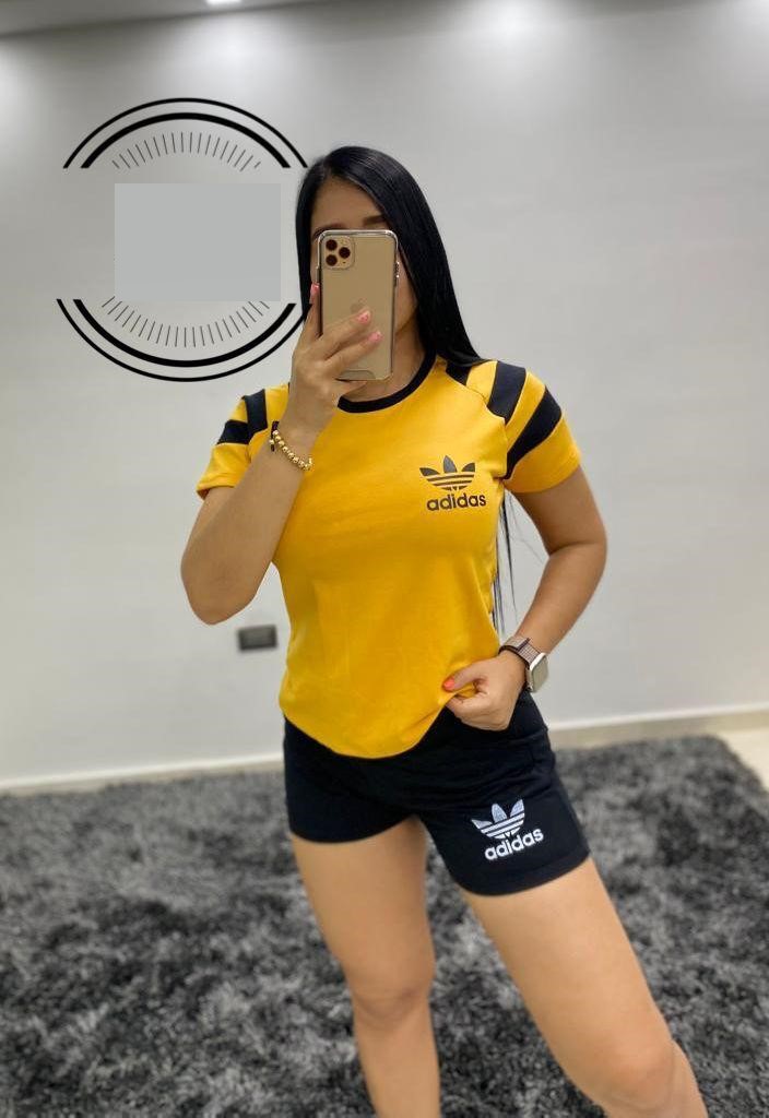 adidas two piece short set women's