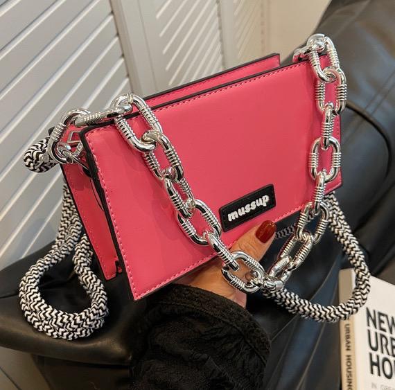 Fashion Thick Chain Hand Carry Armpit Small Square Bags