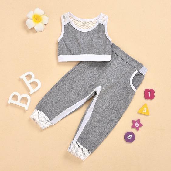 Children's Clothing Summer Fashion Girls Tank Top Trousers Sports Suit