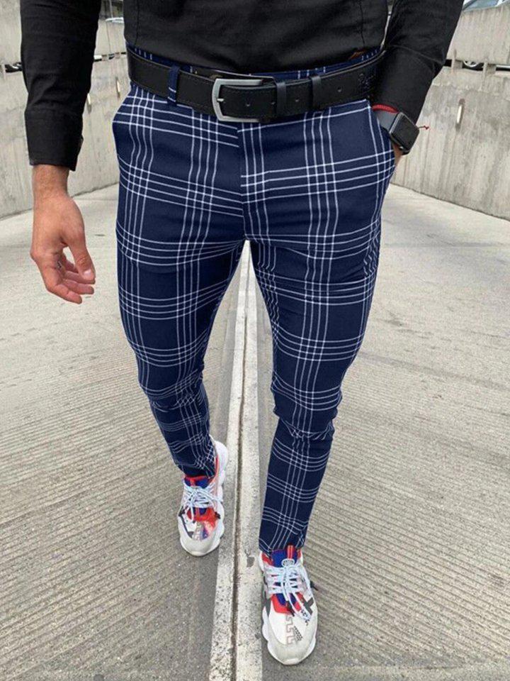 Men's Casual Printed Suit Pant Trouser