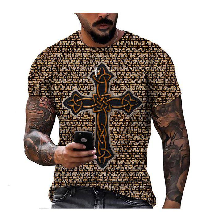 3D Graphic Printed Short Sleeve Shirts Abstract Print