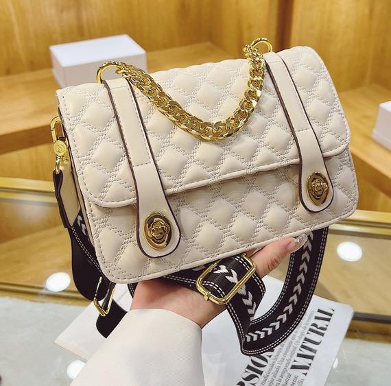 Lingge Portable Small Square Messenger Shoulder Bag