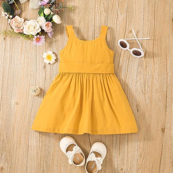Baby Girl Solid Color Summer Cute Dress