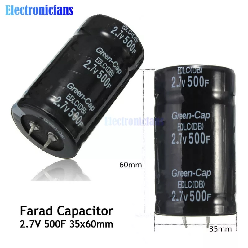 Farad Capacitor, 2.7V 500F, Ultra Super Double Layer Farad Capacitor, Shipped from Abroad