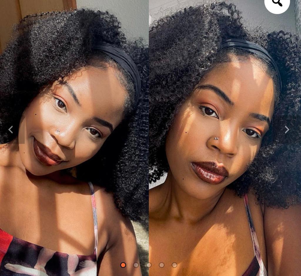 Bloomzon Kinky Curly Headband Wig – 180% Density Natural Black Human Hair