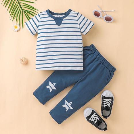 Children's Trendy Short-Sleeved Tops And Trousers 2-Piece Set