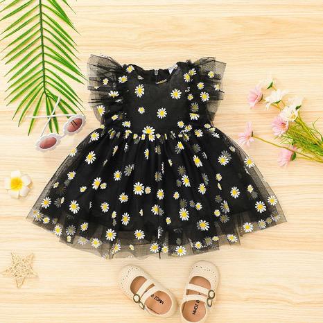 New Summer Children's Chrysanthemum Mesh Dress