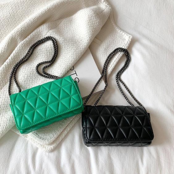 New Plaid Chain Casual Shoulder Crossbody Small Square Bag