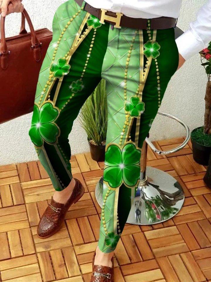 Retro Casual Printed Men's Suit Pants