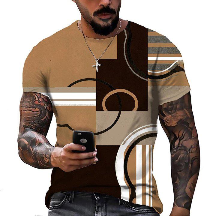3D Graphic Printed Short Sleeve Shirts Abstract Print