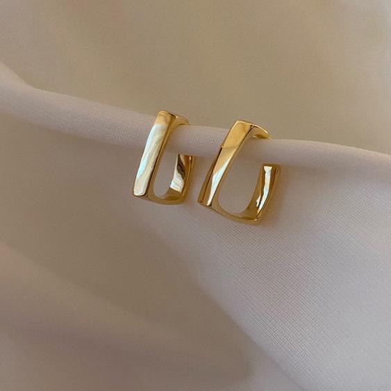 New Geometric U-shaped Alloy Earrings
